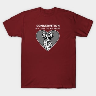 African Painted Dog Conservation Heart T-Shirt